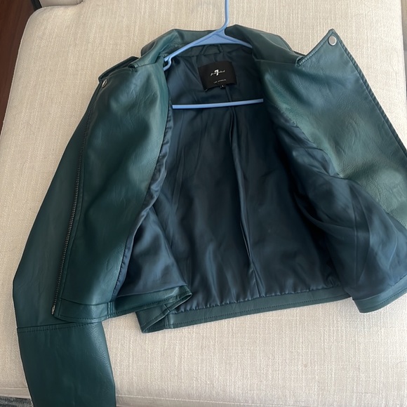 Vegan emerald green leather jacket - Picture 4 of 4